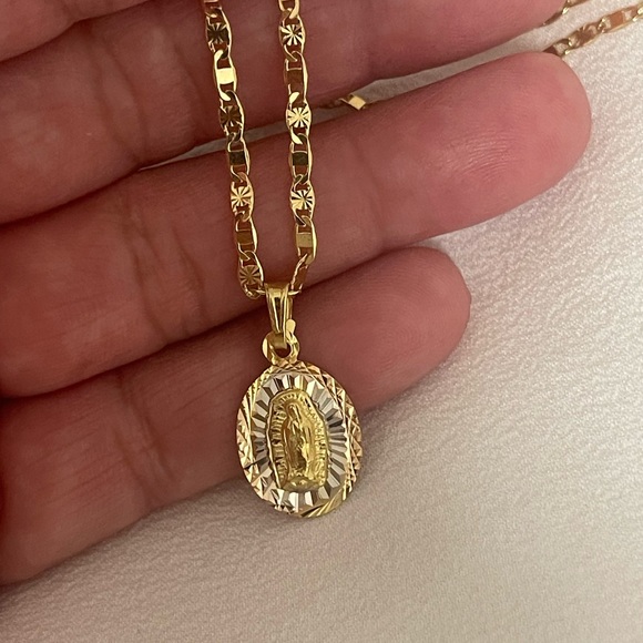 14k Gold Filled Our Lady Of Guadalupe Necklace Nuestra Señora De Guadalupe - Picture 3 of 9